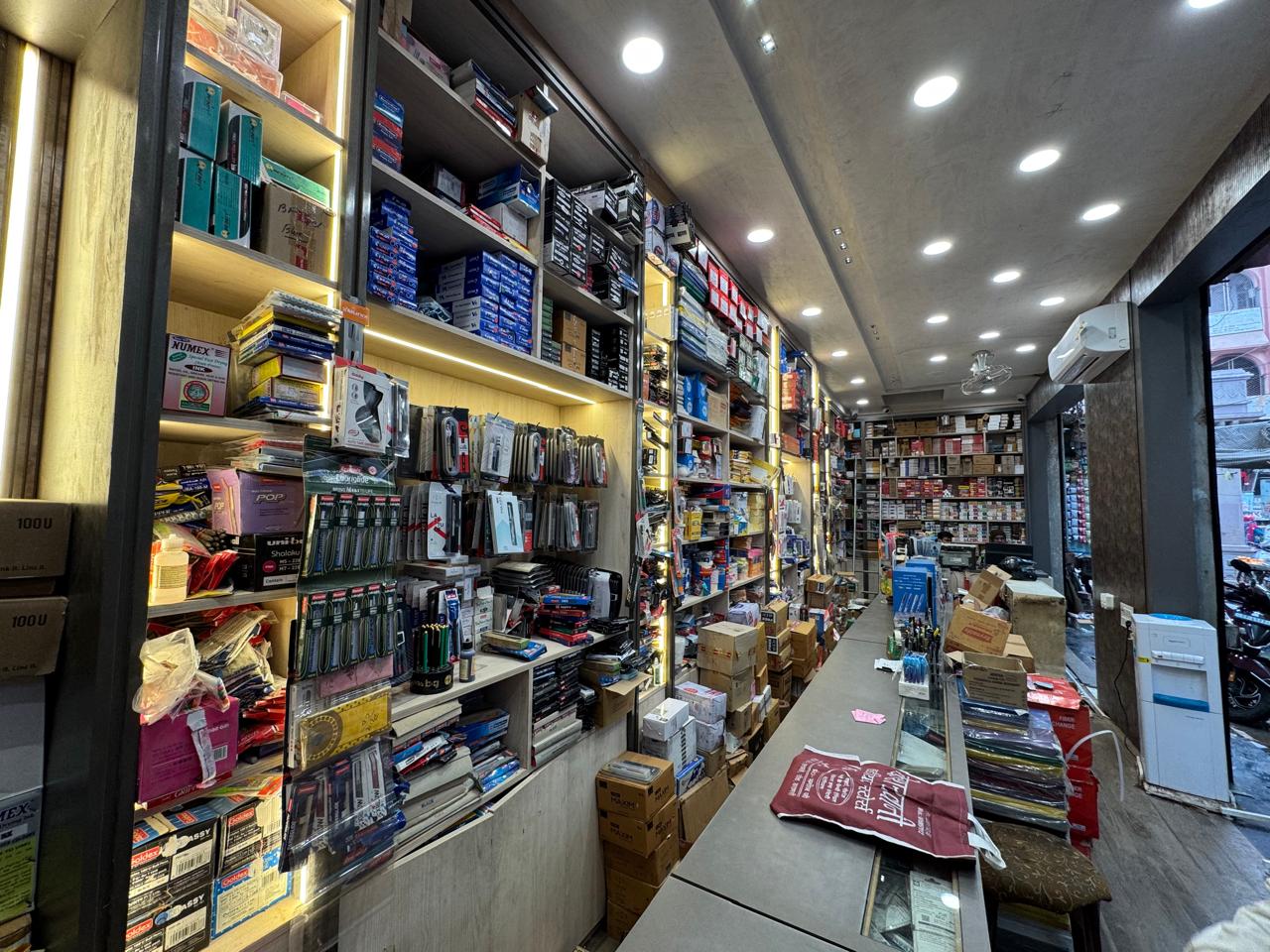 Puja Stationery store interior Varanasi